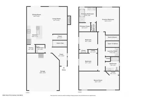 Floorplan - 3028 183rd Pl SE, Bothell, WA 98012 photo 3 of 3