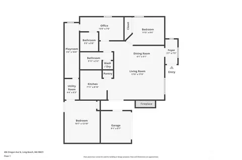 Floorplan - 406 Oregon Ave N, Long Beach, WA 98631 photo 1 of 1
