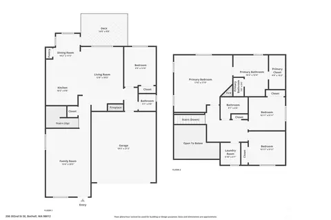 Floorplan - 206 202nd St SE, Bothell, WA 98012 photo 1 of 1