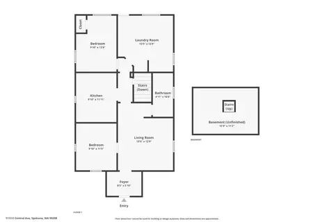 Floorplan - 1113 E Central Ave, Spokane, WA 99208 photo 2 of 2