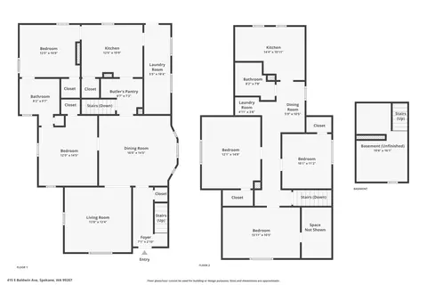 Floorplan - 415 E Baldwin Ave, Spokane, WA 99207 photo 1 of 3
