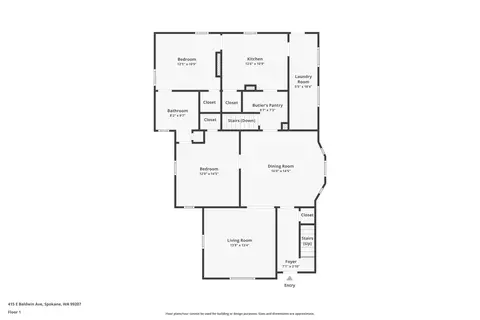 Floorplan - 415 E Baldwin Ave, Spokane, WA 99207 photo 2 of 3