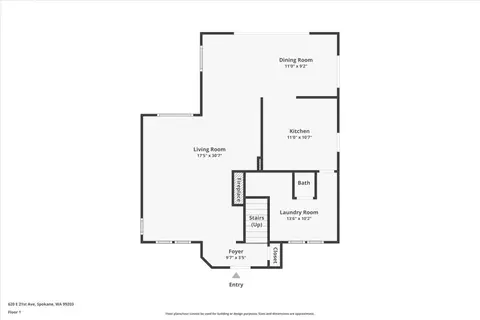 Floorplan - 620 E 21st Ave, Spokane, WA 99203 photo 1 of 3