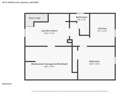Floorplan - 307 E Hoffman Ave, Spokane, WA 99207 photo 2 of 3