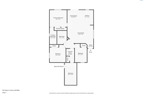 Floorplan - 502 Fallon Ct, Pasco, WA 99301 photo 1 of 1