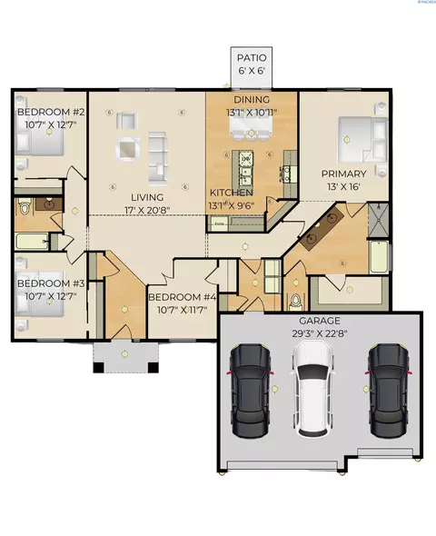 Floorplan - 6809 Brooks Ave, Pasco, WA 99301 photo 1 of 1