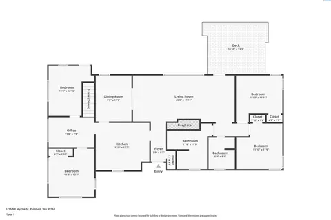 Floorplan - 1215 NE Myrtle St, Pullman, WA 99163 photo 1 of 2