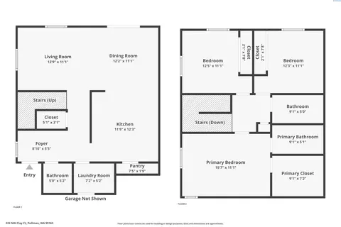 Floorplan - 222 NW Clay Ct, Pullman, WA 99163 photo 1 of 1