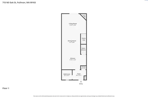 Floorplan - 715 NE Oak Street Condo B, Pullman, WA 99163 photo 1 of 3
