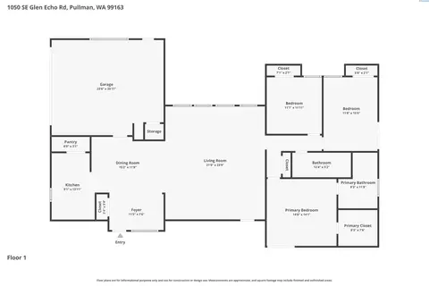 Floorplan - 1050 SE Glen Echo Rd, Pullman, WA 99163 photo 1 of 1