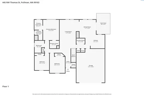 Floorplan - 445 Thomas St, Pullman, WA 99163 photo 1 of 2