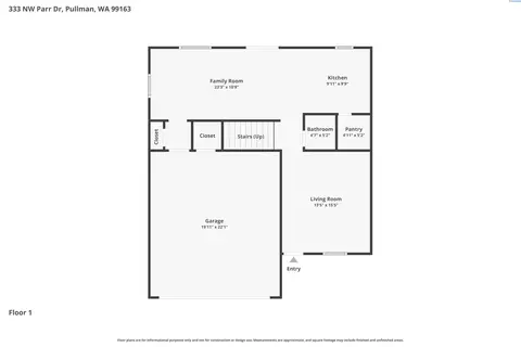 Floorplan - 333 NW Parr Dr, Pullman, WA 99163 photo 1 of 2
