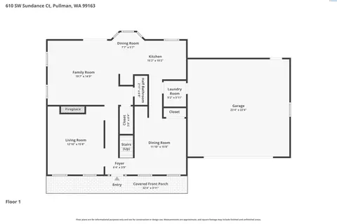 Floorplan - 610 SW Sundance, Pullman, WA 99163 photo 1 of 2
