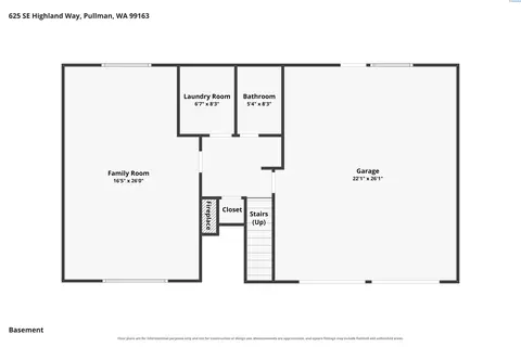 Floorplan - 625 SE Highland Way, Pullman, WA 99163 photo 2 of 2