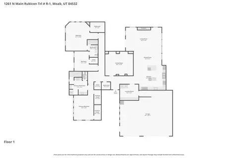 Floorplan - 1261 N Main Rubicon Trl #R-1, Moab, UT 84532 photo 1 of 1