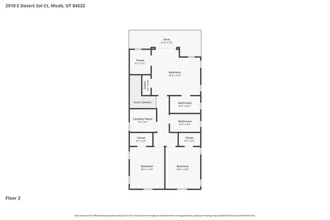Floorplan - 2906 E Desert Sol Ct, Moab, UT 84532 photo 2 of 3