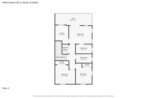 Floorplan - 2946 E Desert Sol Ct, Moab, UT 84532 photo 2 of 3