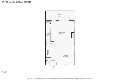 Floorplan - 2946 E Desert Sol Ct, Moab, UT 84532 photo 1 of 3