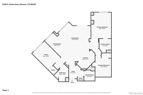 Floorplan - 8100 E Union Ave #1707, Denver, CO 80237 photo 1 of 1