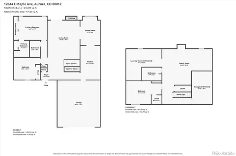 Floorplan - 12044 E Maple Ave, Aurora, CO 80012 photo 1 of 1