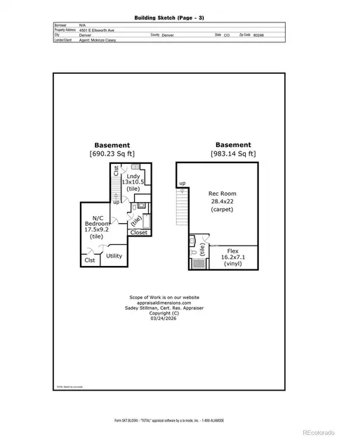 Floorplan - 4501 Ellsworth Ave, Denver, CO 80246 photo 3 of 3