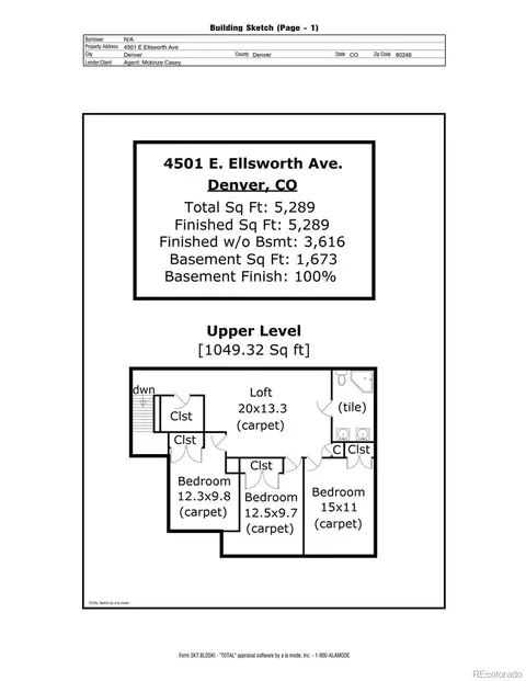 Floorplan - 4501 Ellsworth Ave, Denver, CO 80246 photo 2 of 3