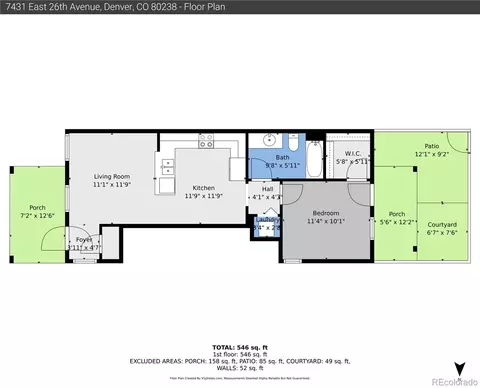 Floorplan - 7431 E 26th Ave #2, Denver, CO 80238 photo 1 of 1