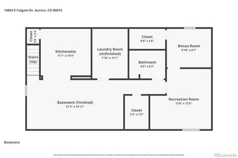 Floorplan - 14863 E Colgate Dr, Aurora, CO 80014 photo 2 of 2