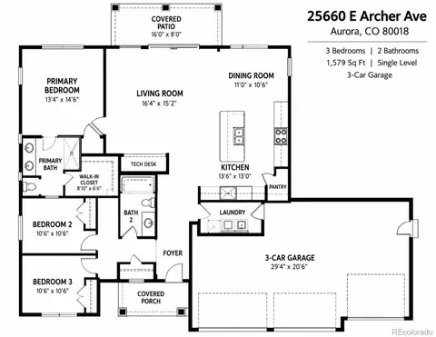 Floorplan - 25660 E Archer Ave, Aurora, CO 80018 photo 1 of 1