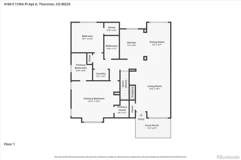 Floorplan - 4160 E 119th Pl #A, Thornton, CO 80233 photo 1 of 3