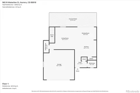 Floorplan - 965 N Waterloo Ct, Aurora, CO 80018 photo 1 of 3