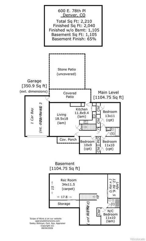 Floorplan - 600 E 78th Pl, Denver, CO 80229 photo 1 of 1