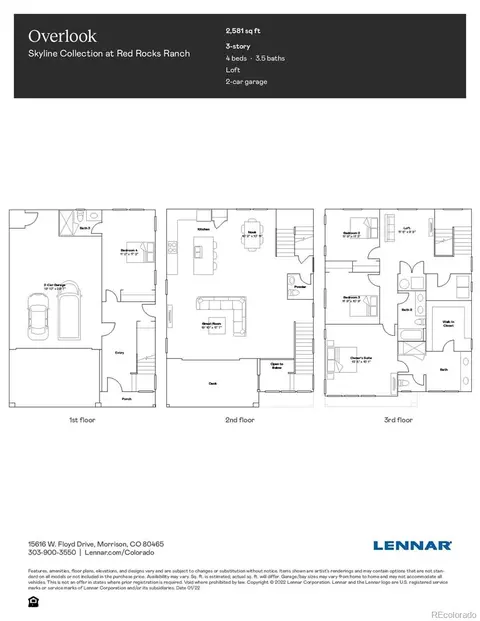 Floorplan - 16113 W Dequesne Dr, Morrison, CO 80465 photo 1 of 1