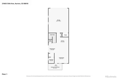 Floorplan - 21843 E 8th Ave, Aurora, CO 80018 photo 1 of 2