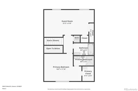 Floorplan - 9183 E Oxford Dr, Denver, CO 80237 photo 3 of 4