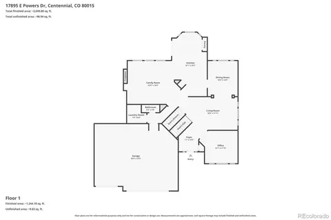 Floorplan - 17895 E Powers Dr, Centennial, CO 80015 photo 1 of 3