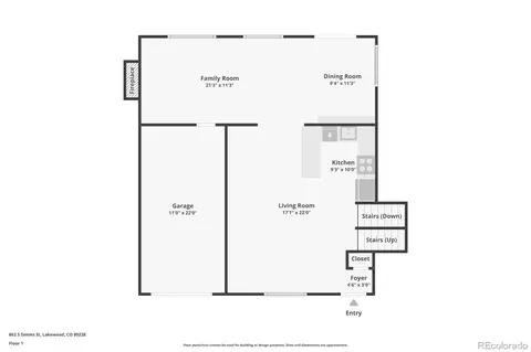 Floorplan - 862 S Simms St, Lakewood, CO 80228 photo 1 of 3