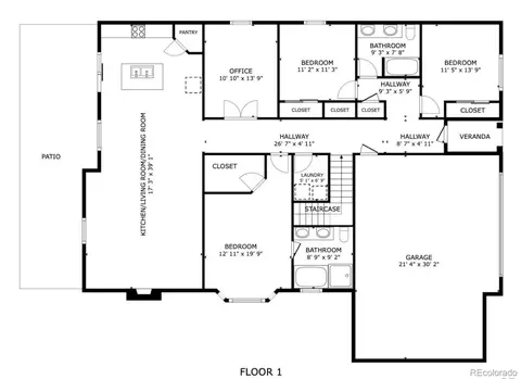 Floorplan - 25536 E 1st Ave, Aurora, CO 80018 photo 2 of 3