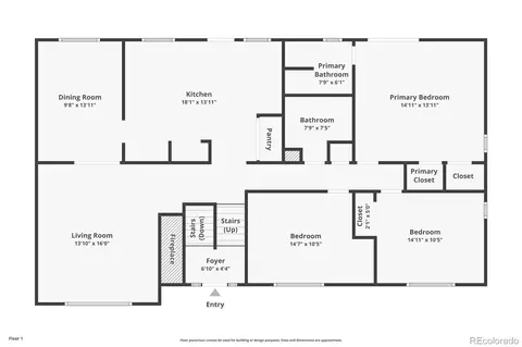 Floorplan - 7492 E Bates Dr, Denver, CO 80231 photo 1 of 3