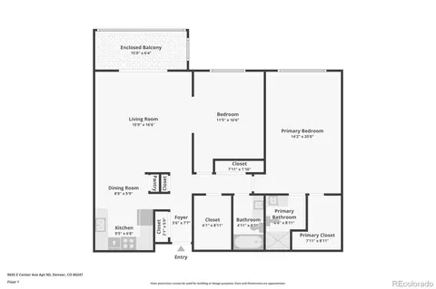 Floorplan - 9655 E Center Ave #9D, Denver, CO 80247 photo 1 of 1