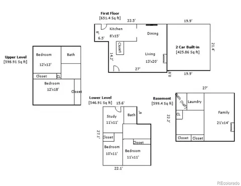 Floorplan - 3451 E 26th Avenue Pkwy, Denver, CO 80205 photo 1 of 1