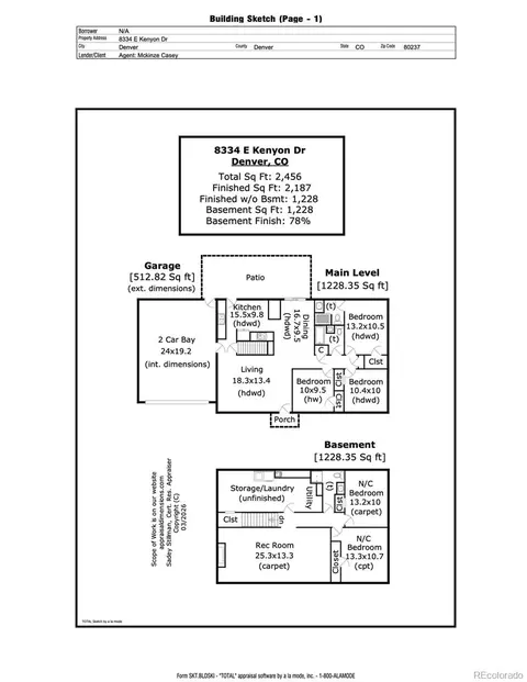 Floorplan - 8334 E Kenyon Dr, Denver, CO 80237 photo 1 of 1