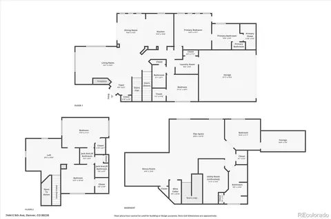 Floorplan - 7444 E 9th Ave, Denver, CO 80230 photo 1 of 4
