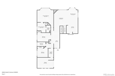 Floorplan - 22494 E Union Pl, Aurora, CO 80015 photo 1 of 3