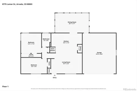 Floorplan - 8775 Lamar Dr, Arvada, CO 80003 photo 1 of 2
