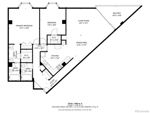 Floorplan - 550 E 12th Ave #907, Denver, CO 80203 photo 1 of 1