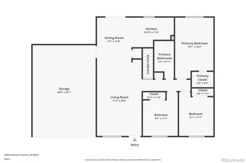 Floorplan - 18662 E Brown Pl, Aurora, CO 80013 photo 1 of 3