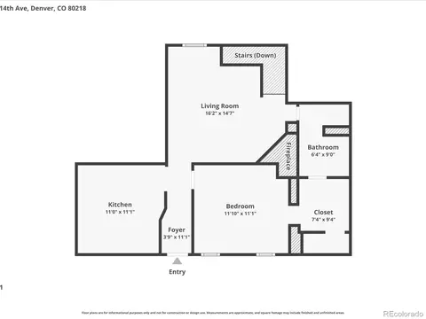 Floorplan - 807 E 14th Ave #2, Denver, CO 80218 photo 1 of 3