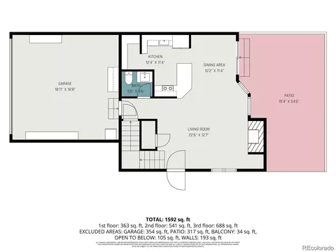 Floorplan - 12059 W Chenango Dr #D, Morrison, CO 80465 photo 2 of 3