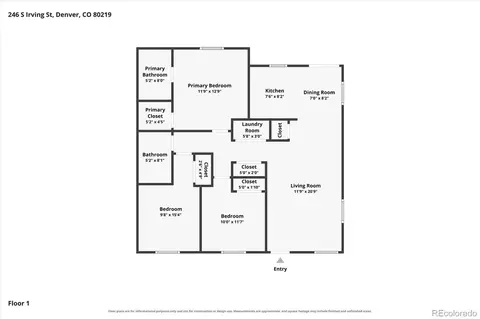 Floorplan - 246 S Irving St, Denver, CO 80219 photo 1 of 1